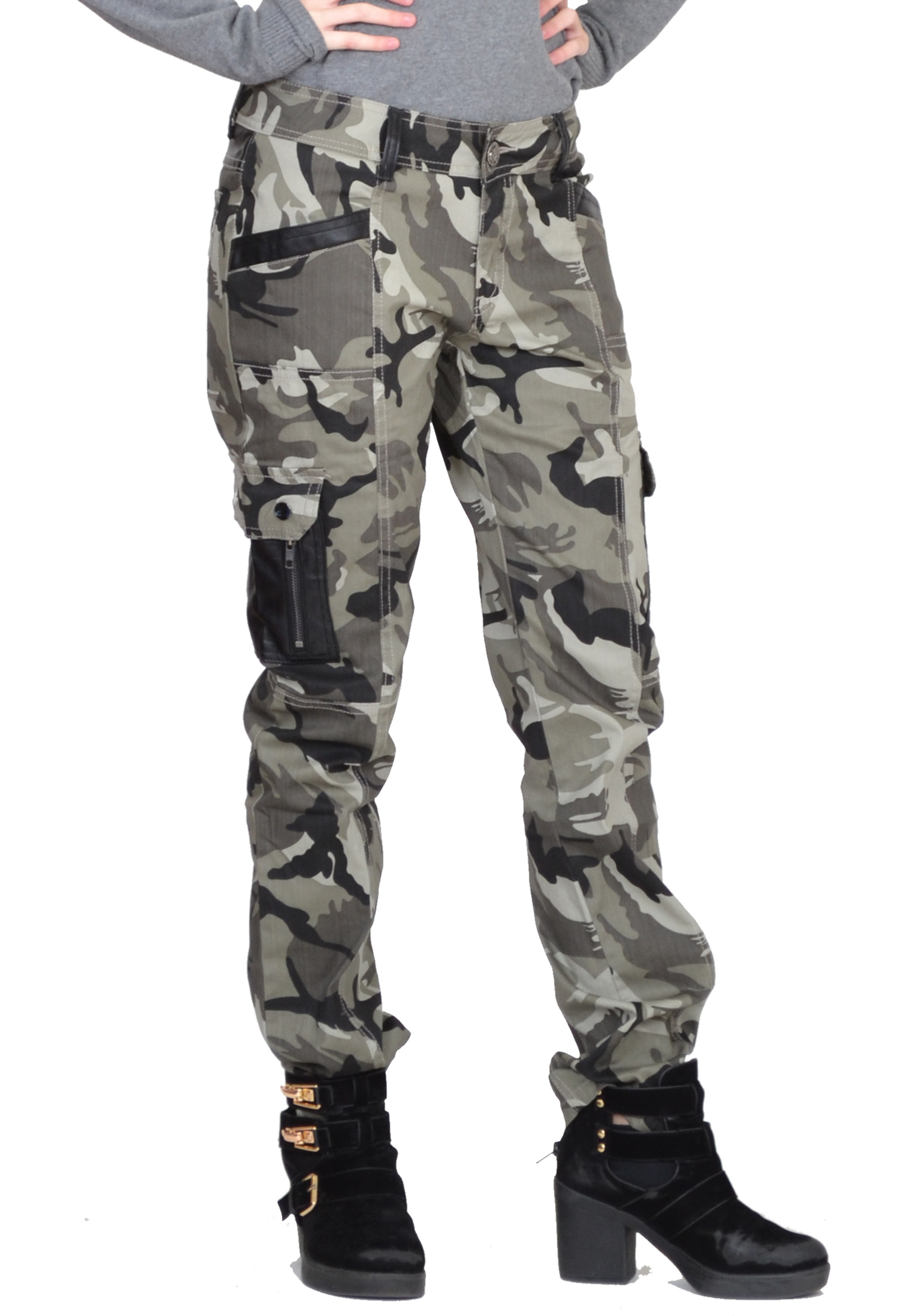Womens Army Militray Khaki Camouflage Combat Cargo Pants Trousers ...