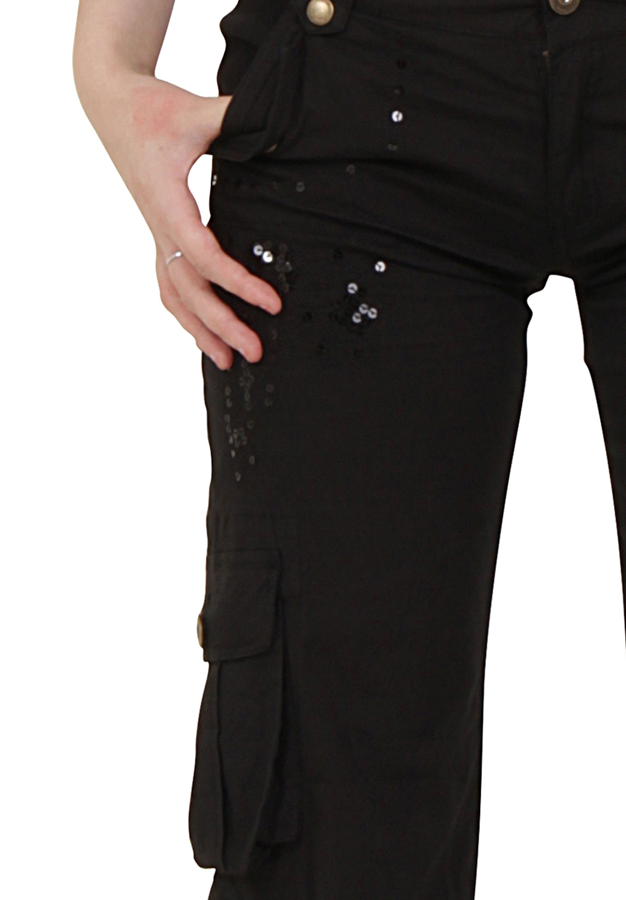 New Womens Black Lightweight Wide Leg Combat Trousers Cargo Pants ...