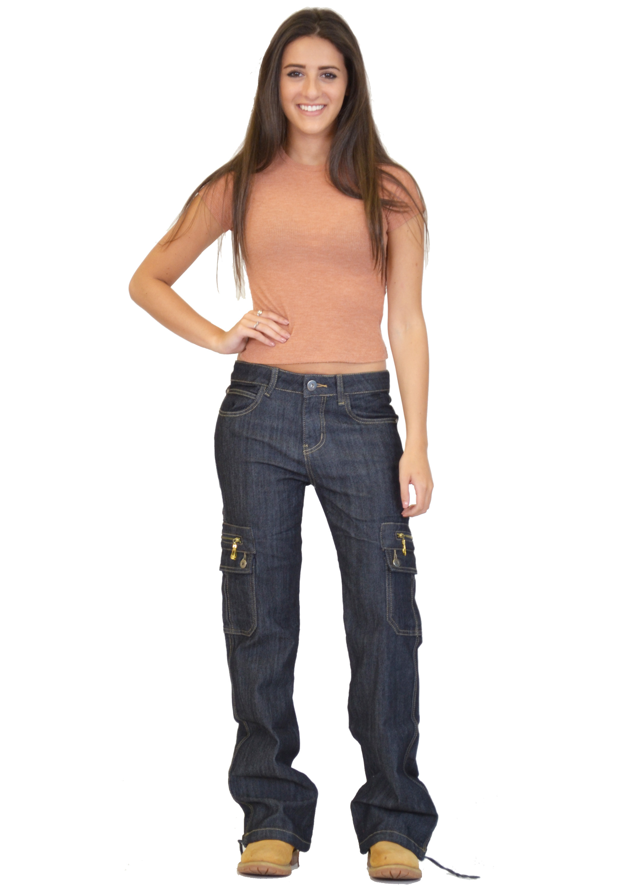 New Womens Ladies Wide Loose Denim Combat Trousers Cargo Jeans ...