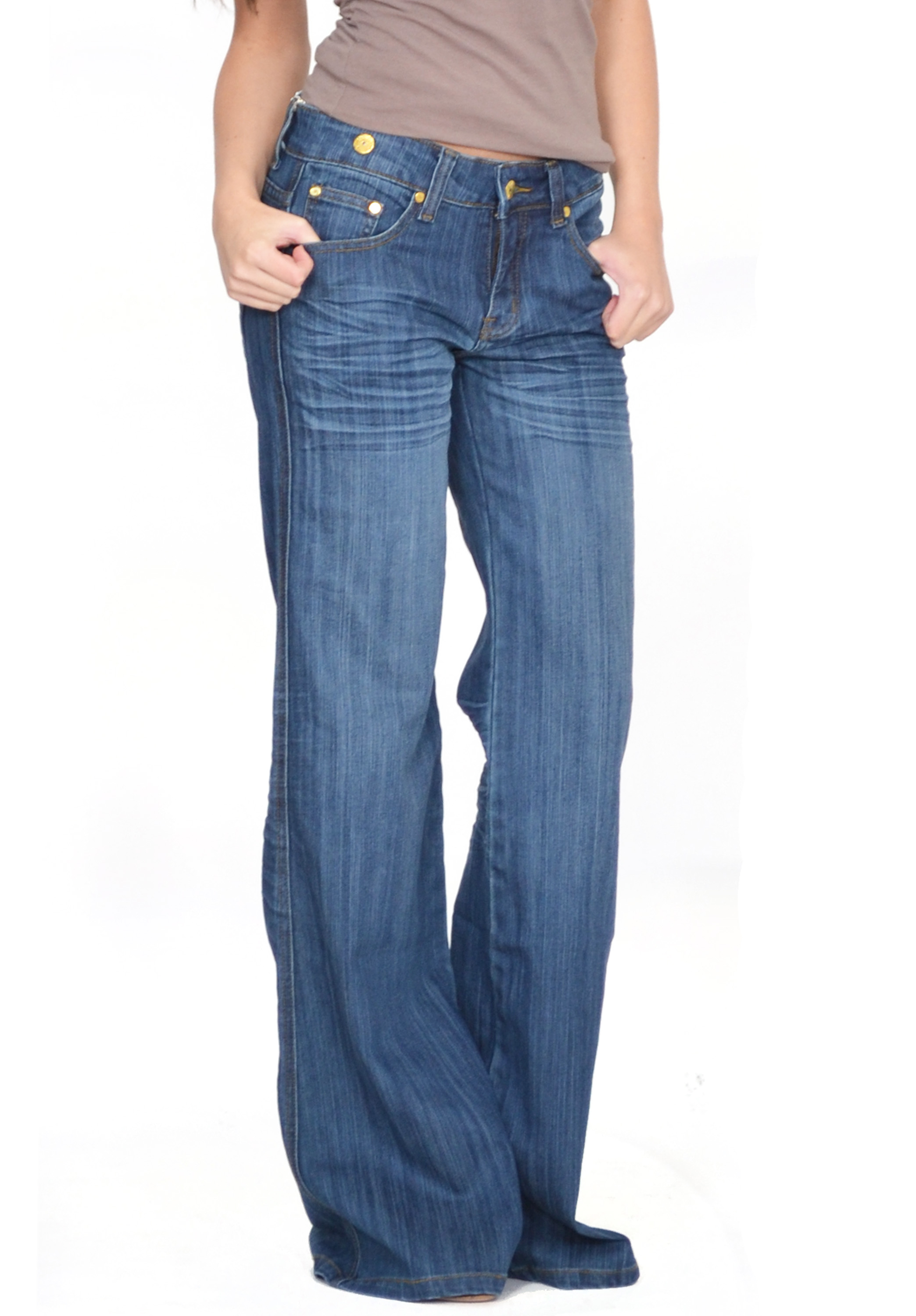 60s 70s Retro Dark Blue Faded Bell Bottoms Hippy Flares Wide Flared ...