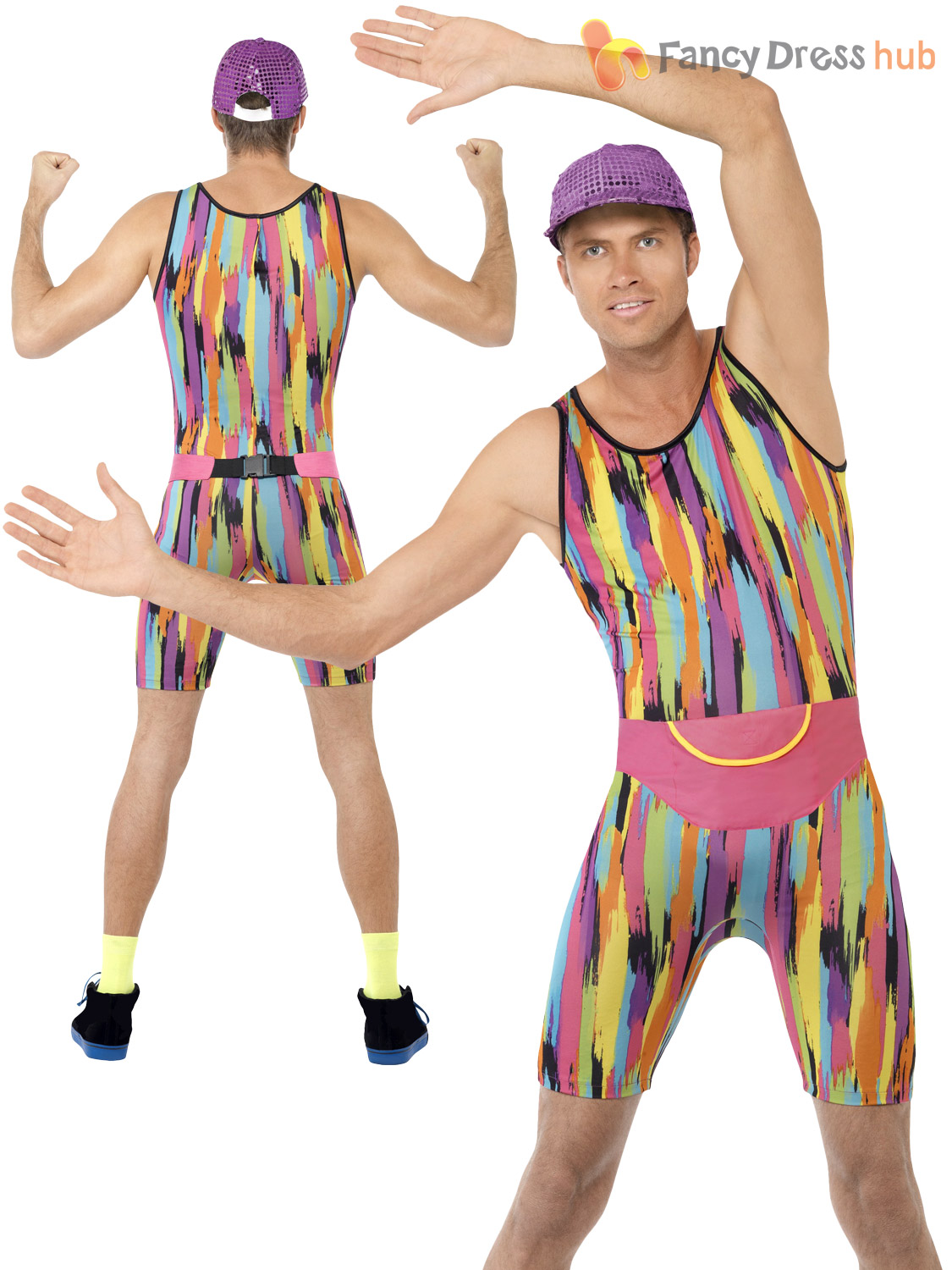 MENS MR AEROBICS Instructor Costume Adults Motivator 90s Fitness TV ...