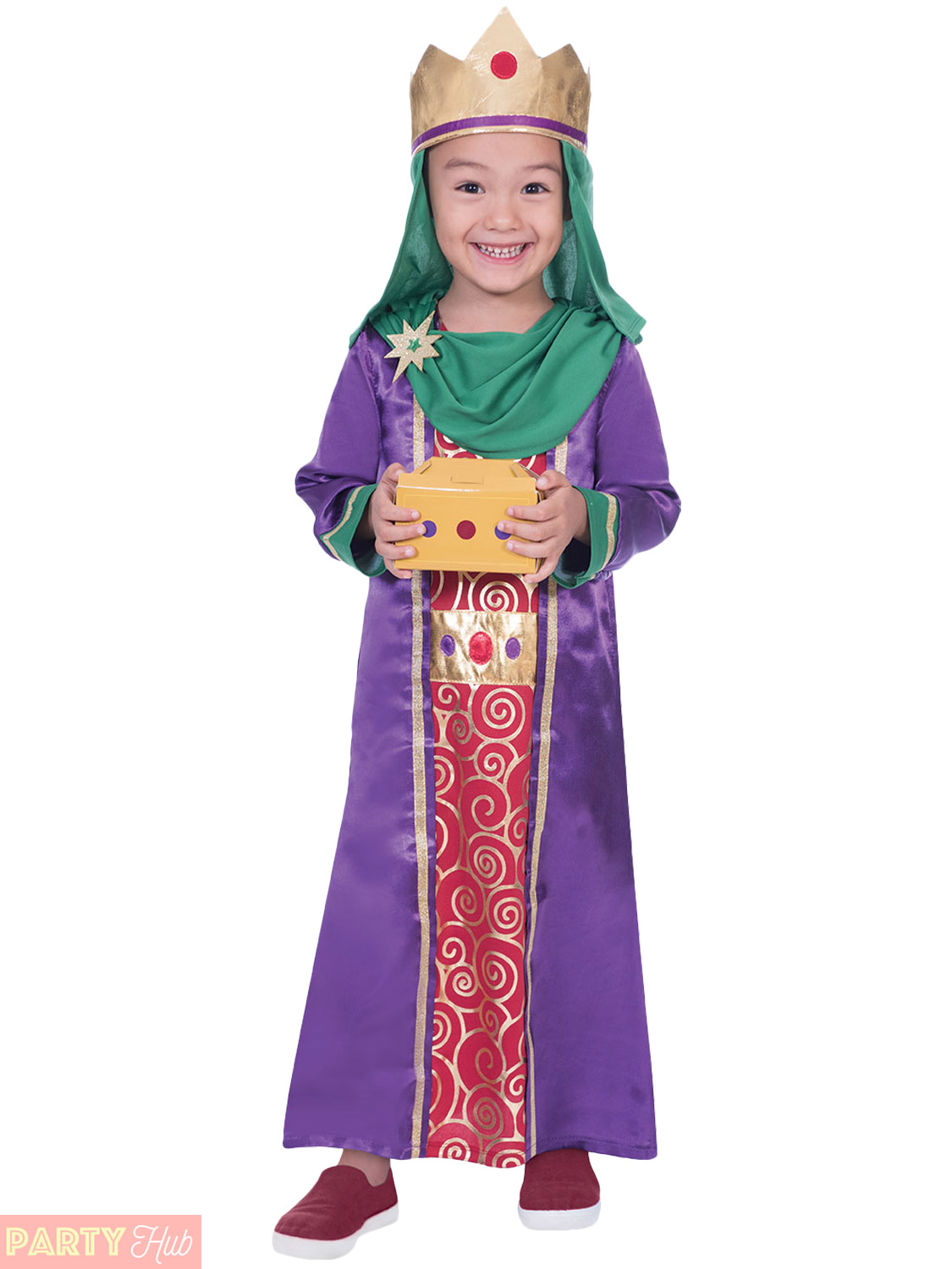 Boys Green King Wise Man Men Christmas Nativity Fancy Dress Costume Outfit 3-12y 