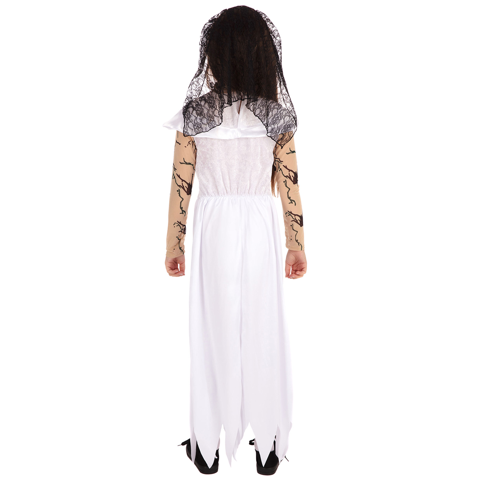 Girls ZOMBIE Kids Gothic Ghost Skeleton Bride Costume Fancy Dress Halloween UK