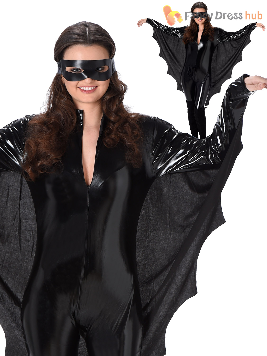 Vampire Bat Ladies Fancy Dress Spooky Halloween Animal Adults Costume Outfit