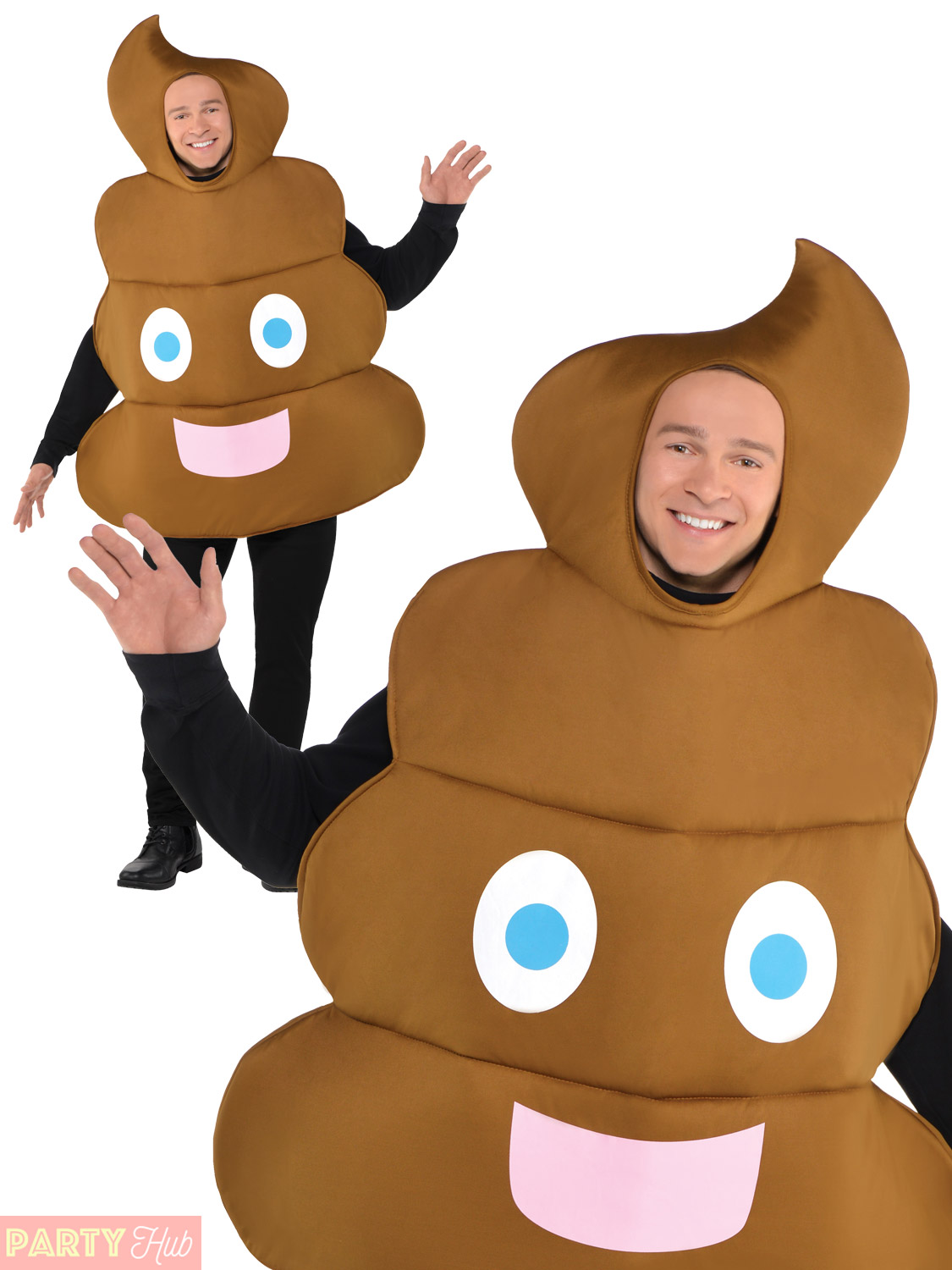 Poo Pooper Emoji Tunic Novelty Funny Adults New Fancy Dress Smiley Costume Turd 