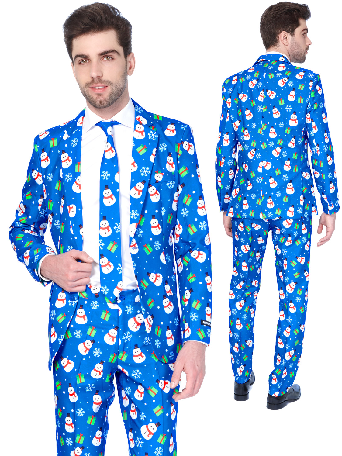 Mens Christmas Suitmeister Suit Xmas Party Festive Funny Fancy Dress
