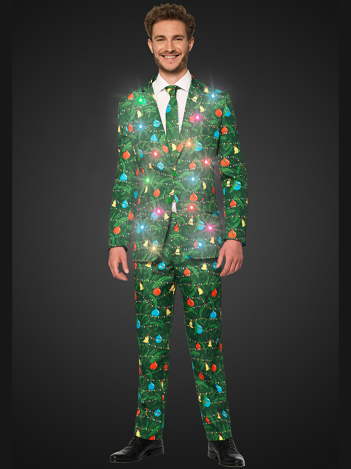 Mens Christmas Suitmeister Suit Xmas Party Festive Funny Fancy Dress
