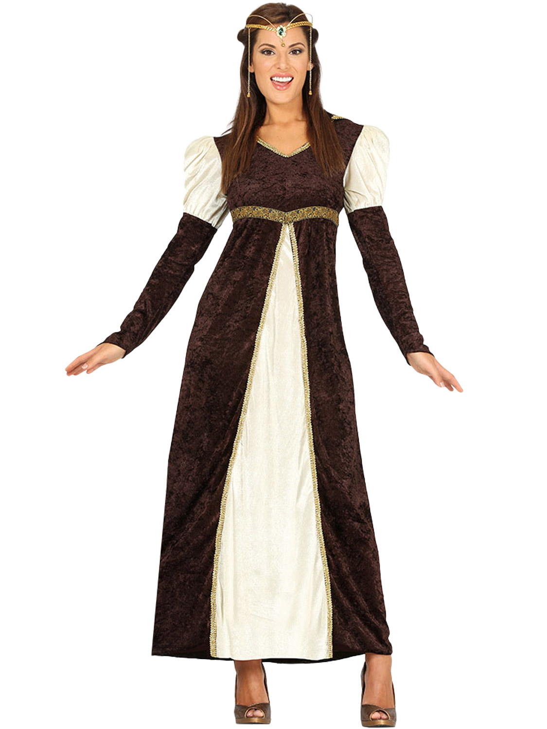 Ladies Medieval Princess Lady Costume Adults Queen History Fancy Dress ...
