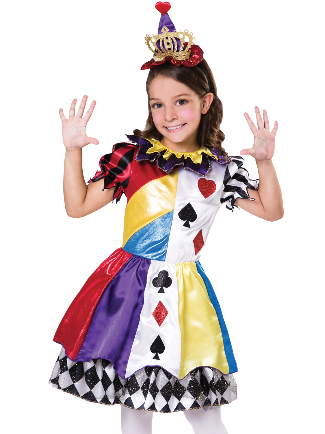Girls Clown Princess Costume Childs Circus Performer Fancy Dress Kids ...
