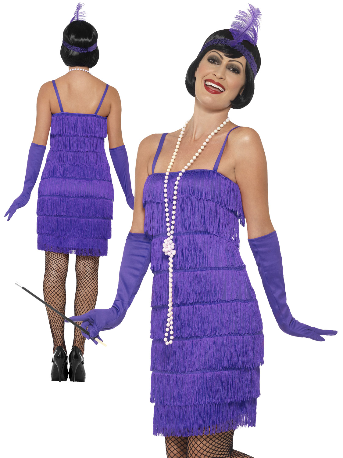 Ladies Charleston Flapper Costume Adults 1920s Gatsby Fancy Dress