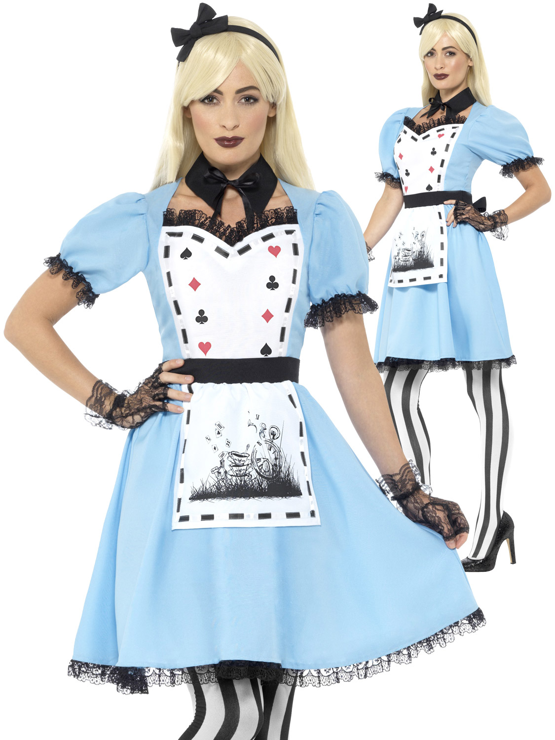 Ladies Deluxe Dark Alice Costume Womens Halloween Book Fancy Dress Wonderland eBay Ladies Deluxe Dark Alice Costume Womens Halloween Book Fancy Dress Wonderland eBay