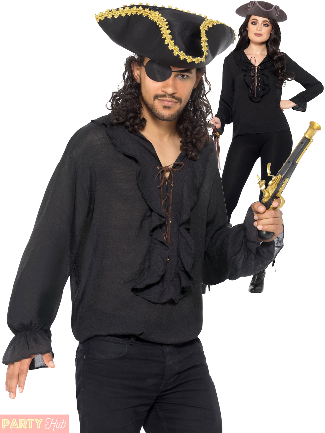 Buccaneer Pirate Jacket Deluxe Pirates Jacket Mens Fancy Dress Accessory M-XL 