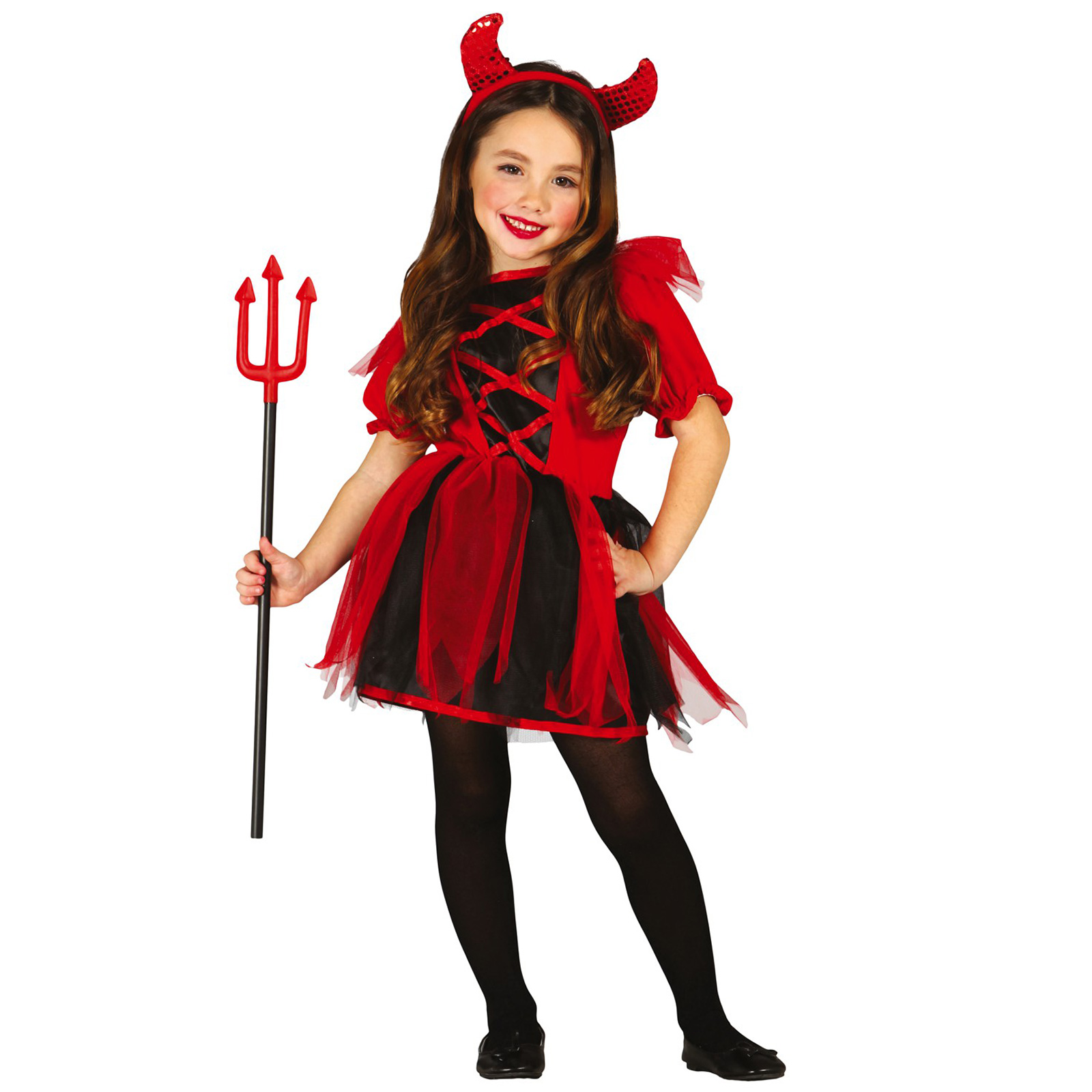 Kids Devil Costume Childs Monster Halloween Demon Fancy Dress Girls