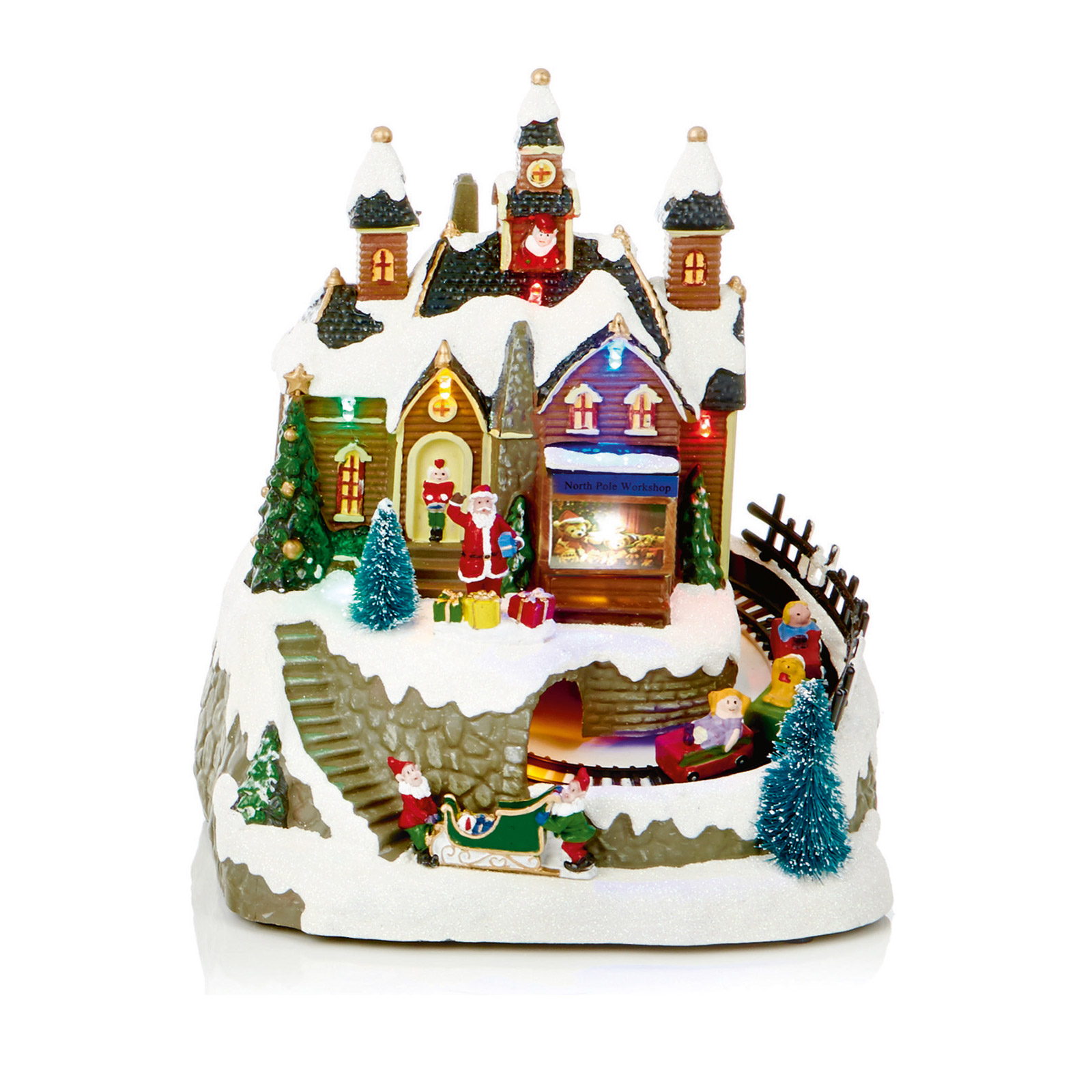 Musical Animated Christmas Scene LED 21cm Traditional ...