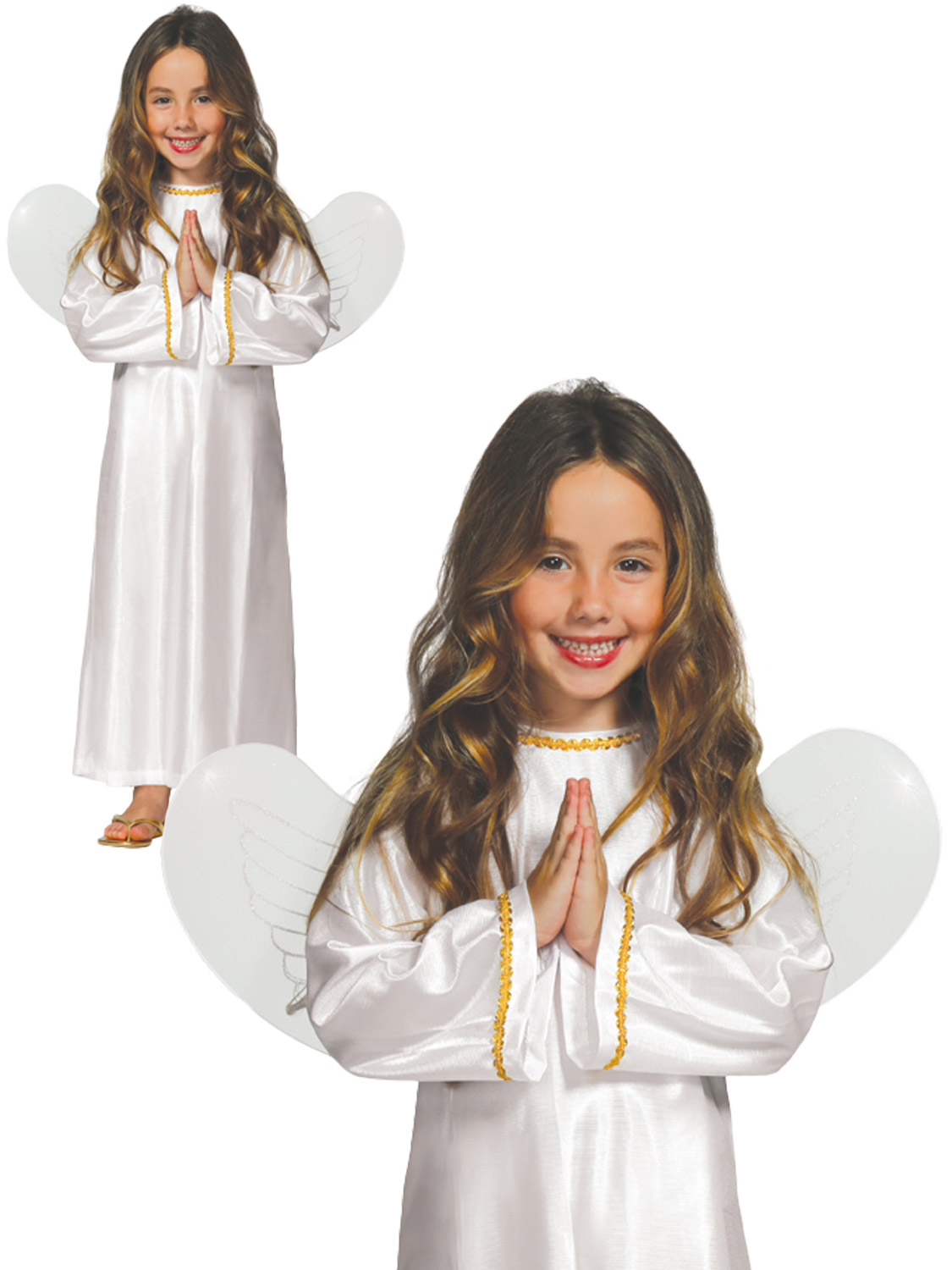 Girls Angel Costume Childs Christmas Fancy Dress Kids Nativity Play