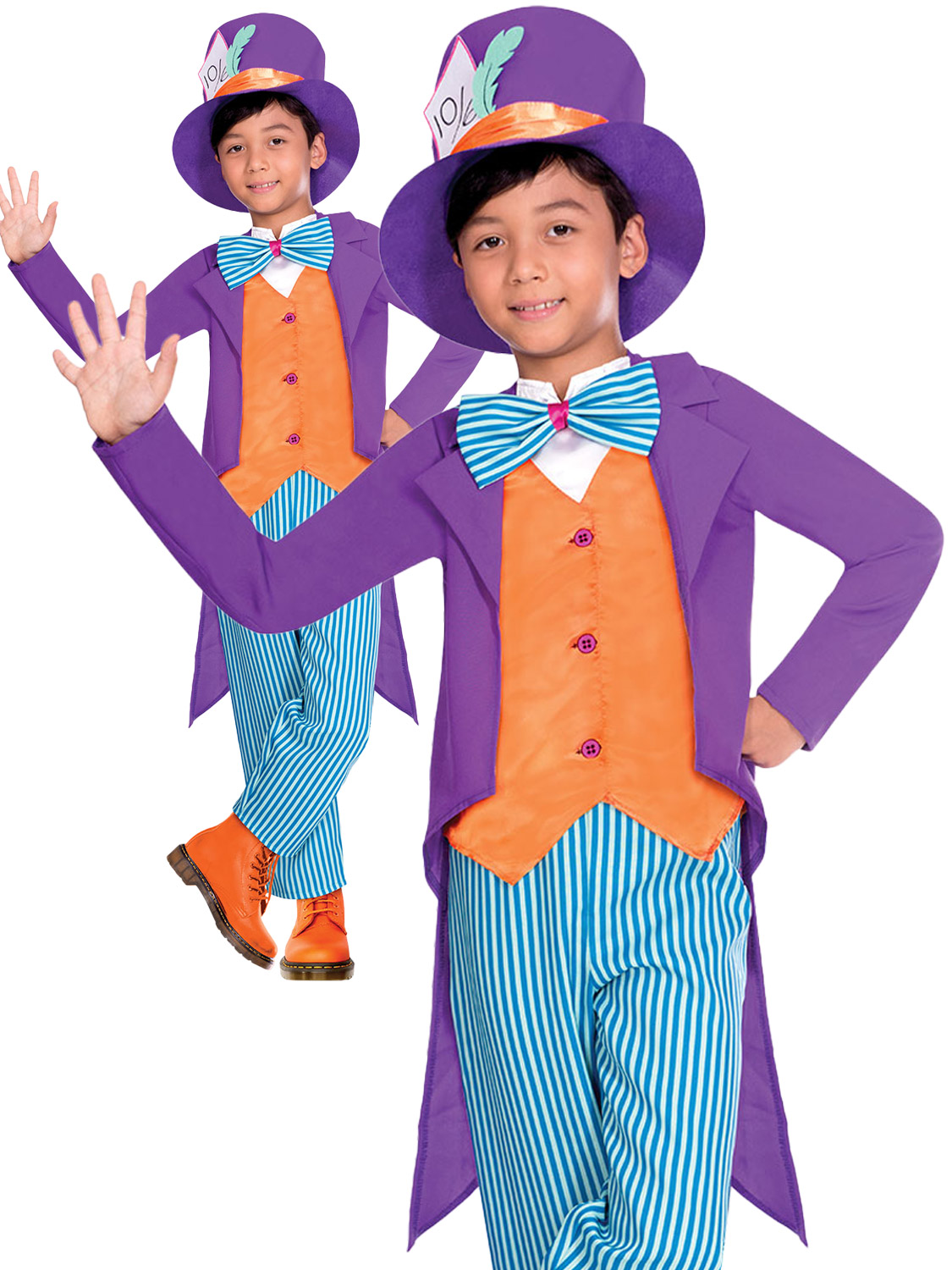 Boys Wonderland Fancy Dress Costume for World Book Day NEW Mad Hatter 