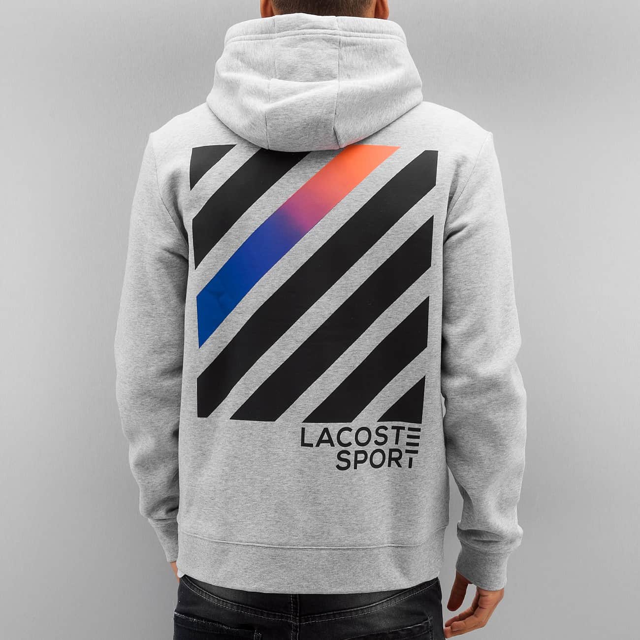 Lacoste Men's Classic Grey Overwear Full Zip Hoodie Drawstring Logo Branded | eBay