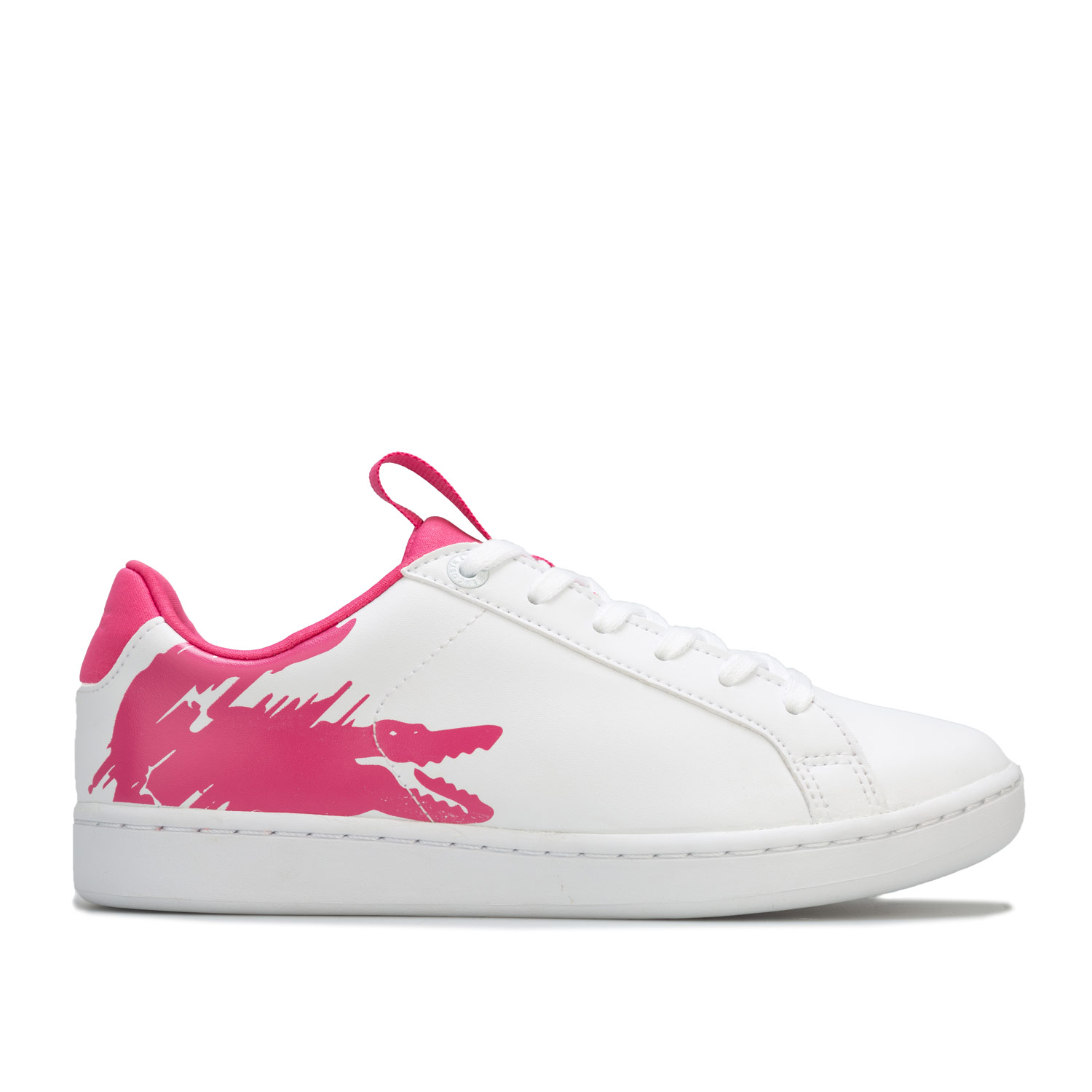 lacoste white and pink trainers