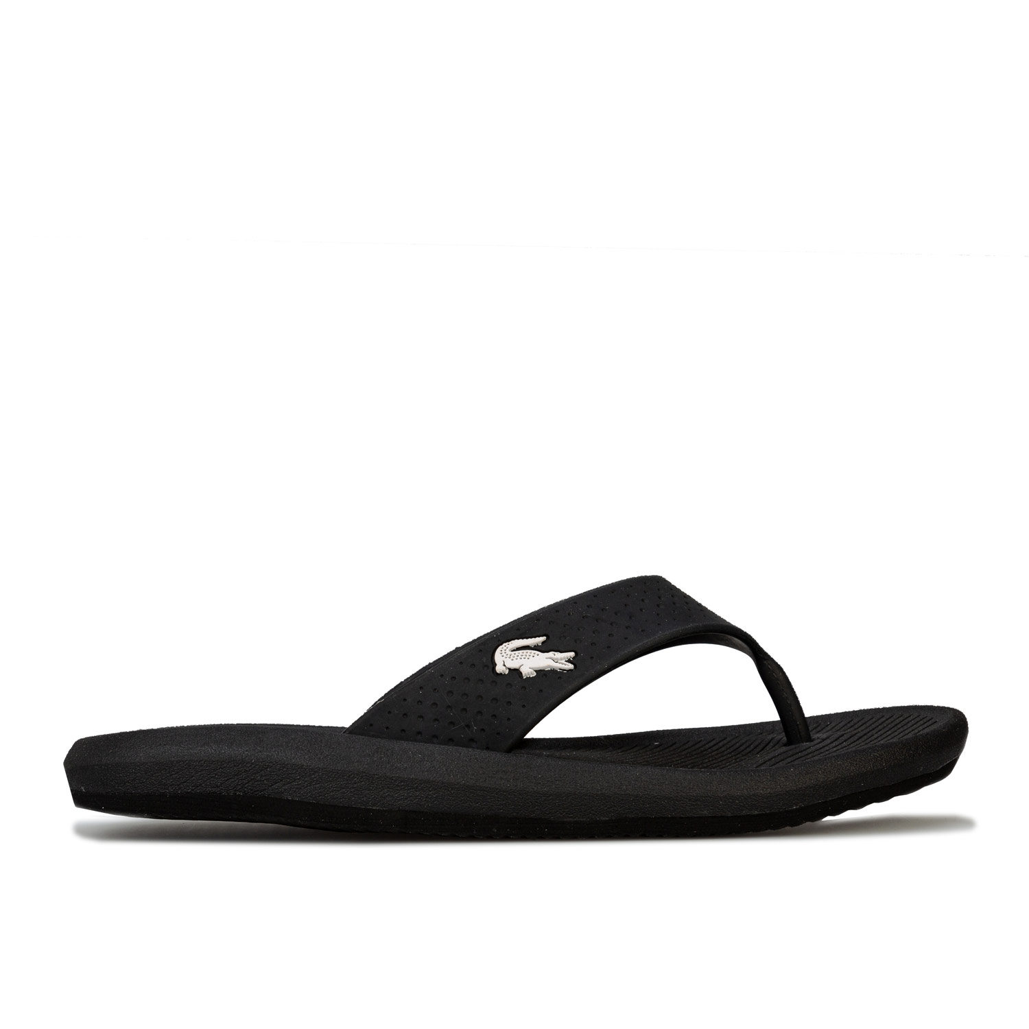 lacoste slippers black