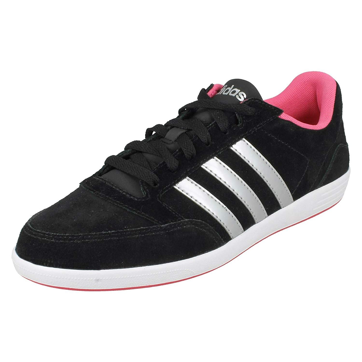 Adidas Neo Womens Hoops Black and Pink Low Top Lace Up ...