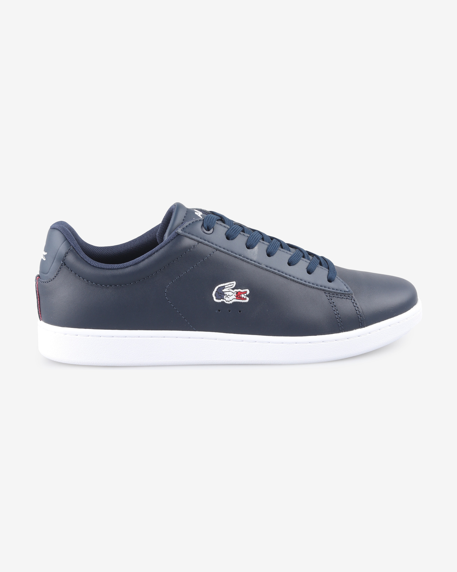 lacoste navy leather trainers