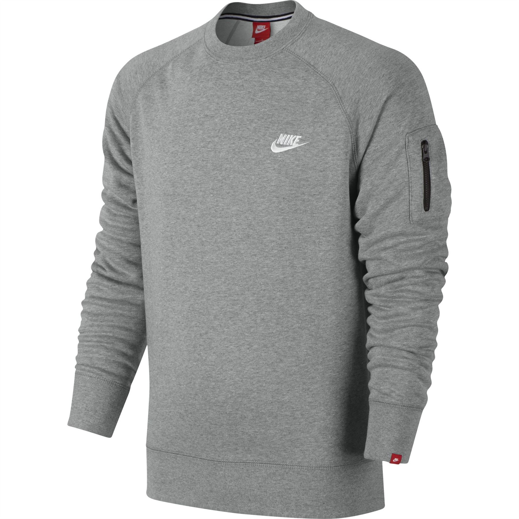 Nike Mens Fleece Lined Sweatshirt Jumper Crew Neck Top Black Blue Grey ...
