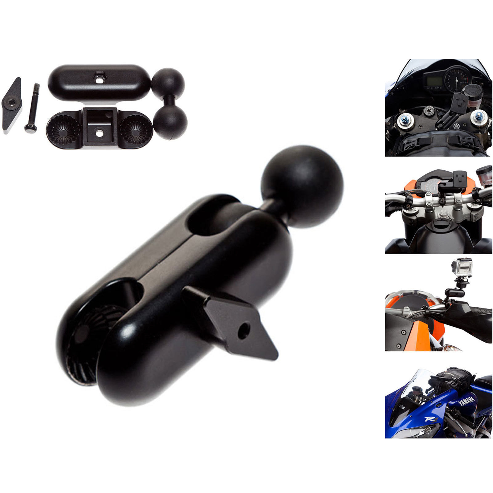 3" Long Motorcycle Mount Extender for Ultimate Addons 25mm / 1” Ball