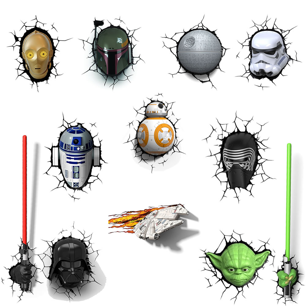 Details About Childrens Star Wars Night Lights Lamp 3d Wall Deco Lighting