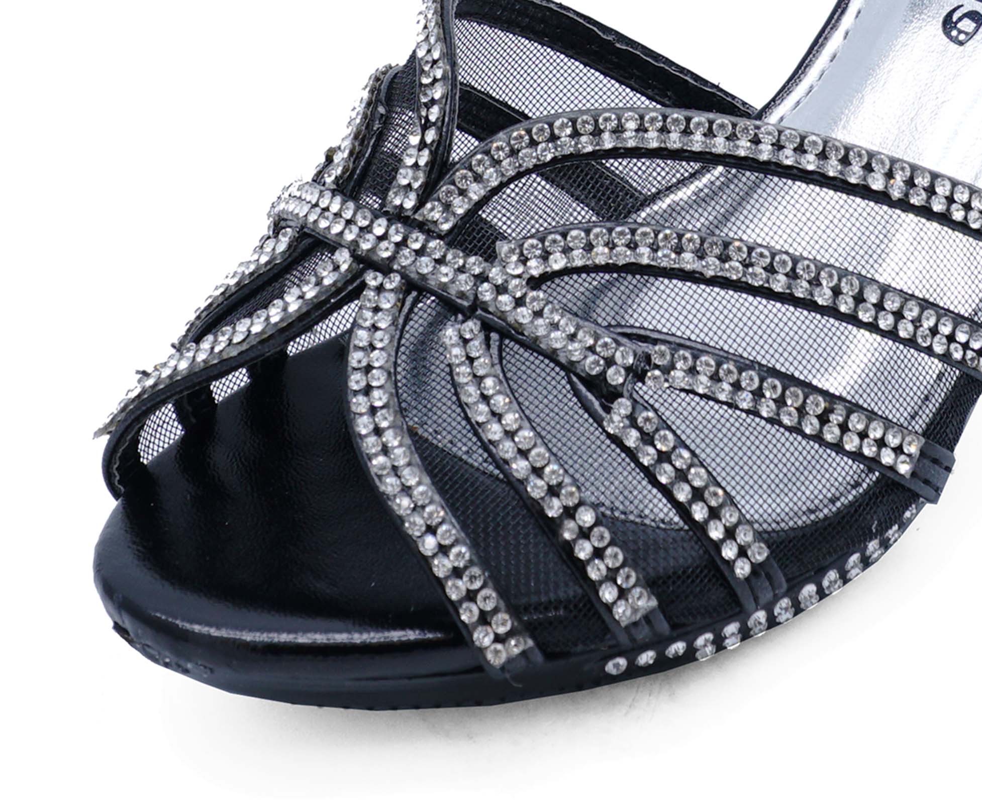 quiz black diamante shoes
