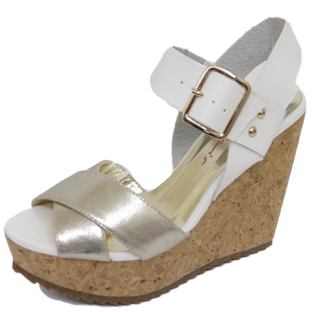 white silver wedges