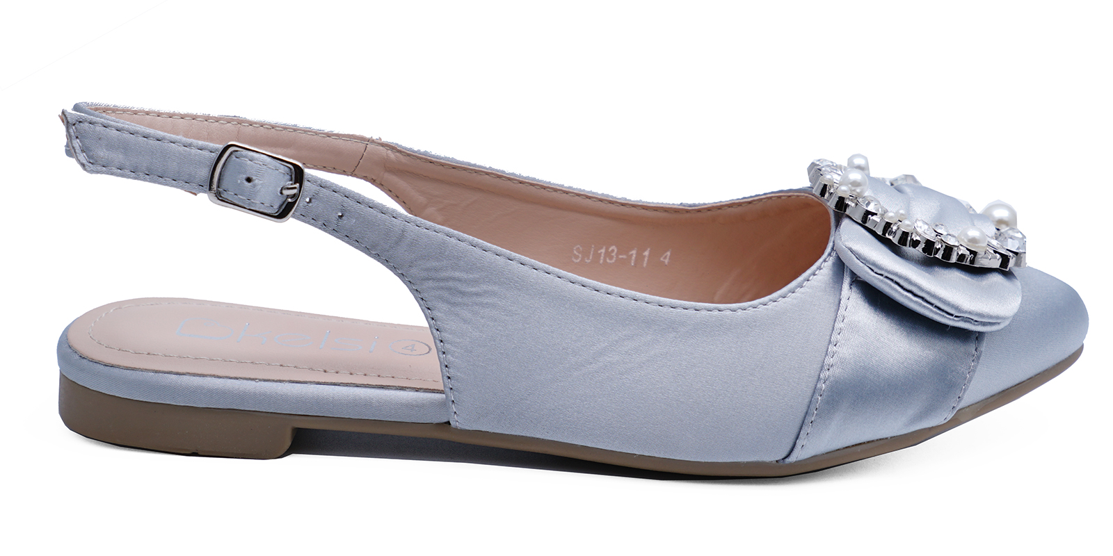 womens-grey-satin-bridesmaid-wedding-bridal-bride-party-flat-shoes-sizes-3-8-ebay