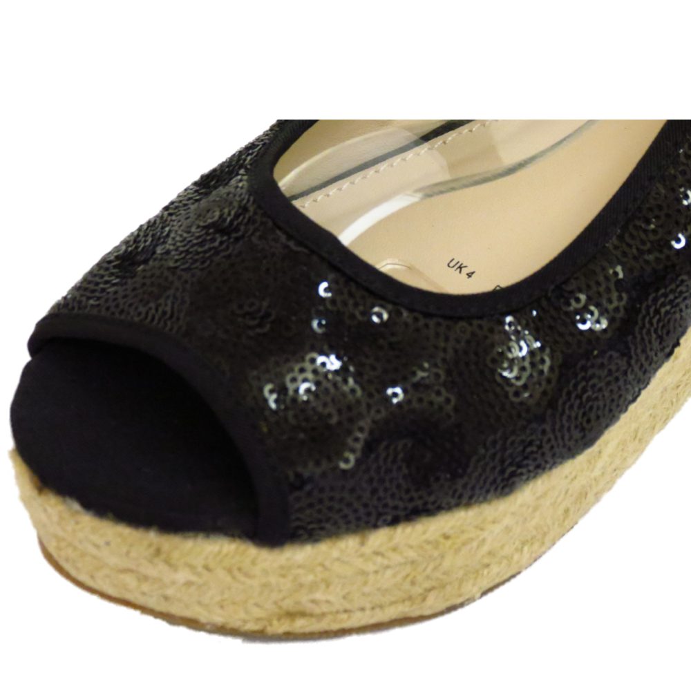 New Brand Summer Fashion Female Womens Outdoor Indoor Sequin Wedge Flip Flops Shoes Beach 
