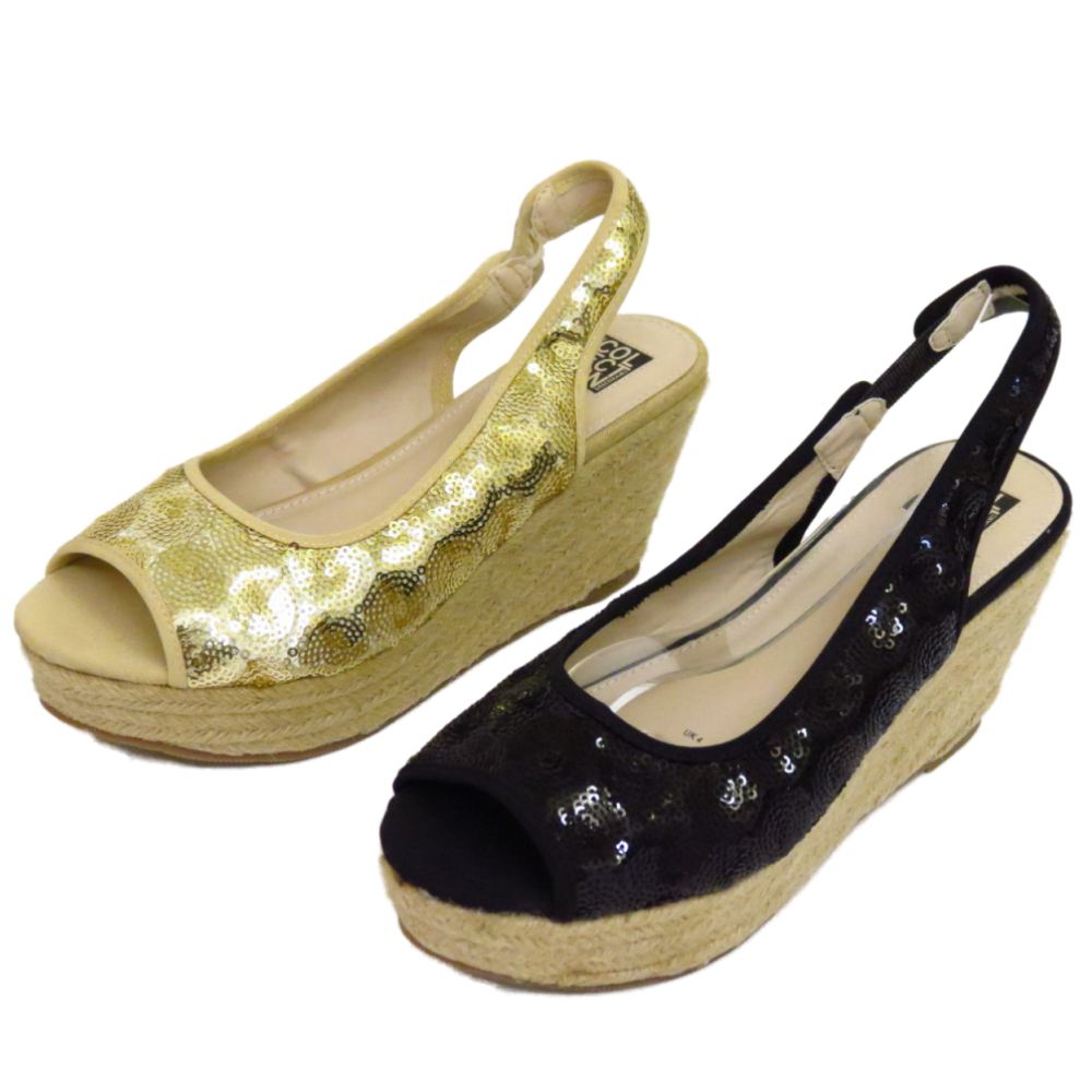 sequin open toe chunky heeled sandals