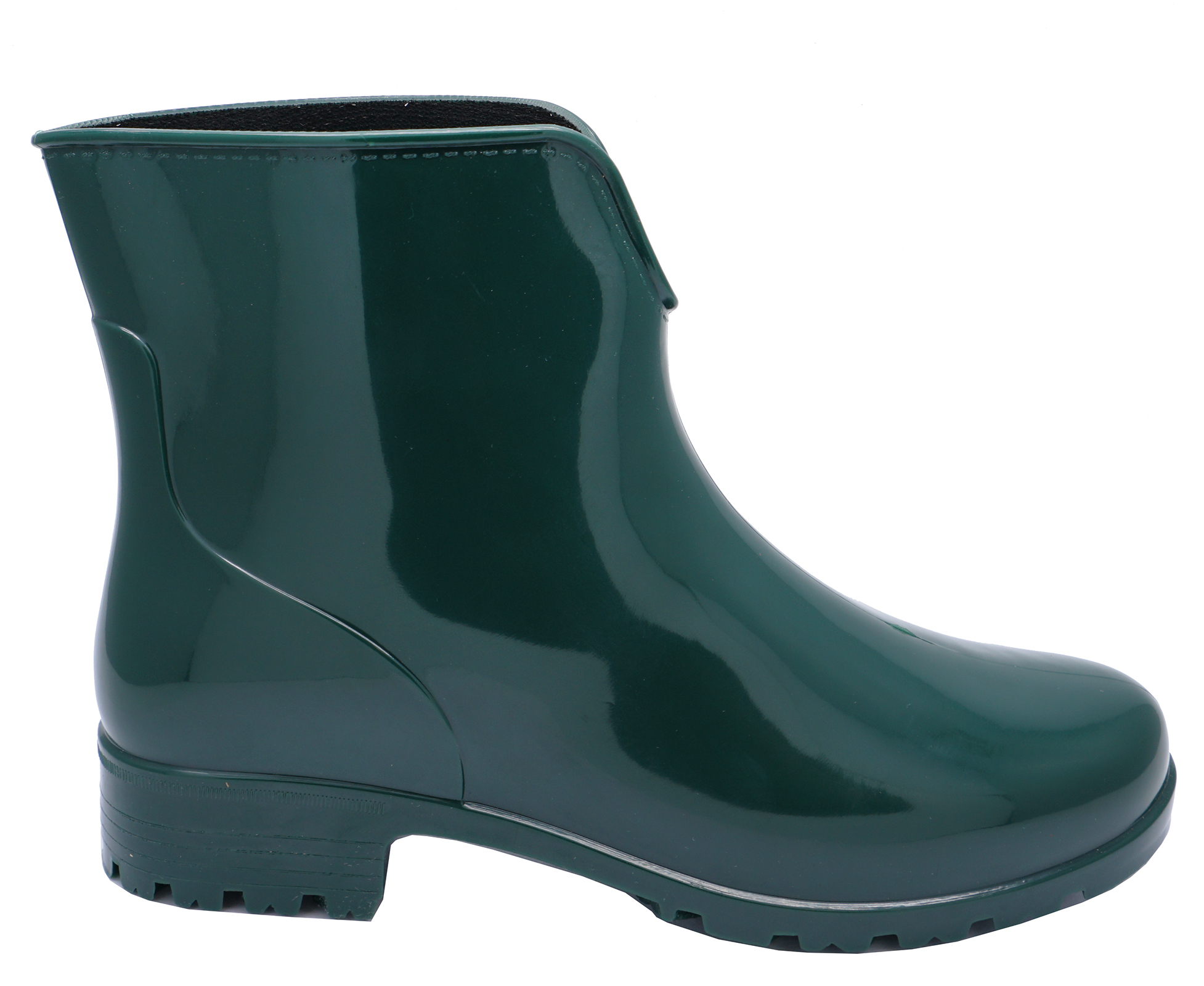 green ankle rain boots