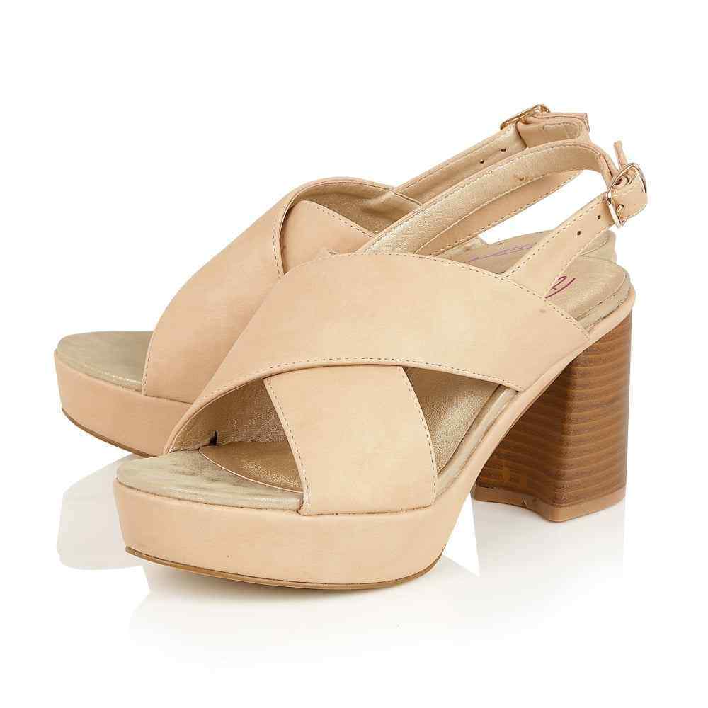 LADIES DOLCIS VIVIAN STRAPPY OPEN-TOE BEIGE COMFY SMART SANDALS SHOES UK 3-8
