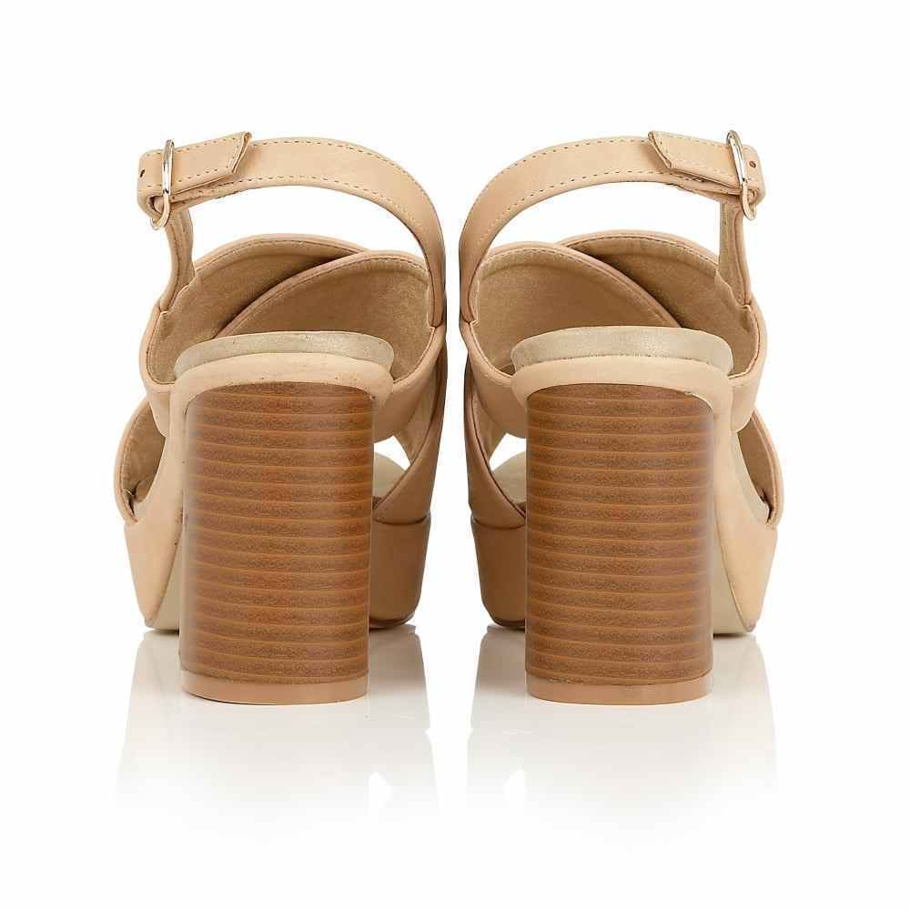 LADIES DOLCIS VIVIAN STRAPPY OPEN-TOE BEIGE COMFY SMART SANDALS SHOES UK 3-8