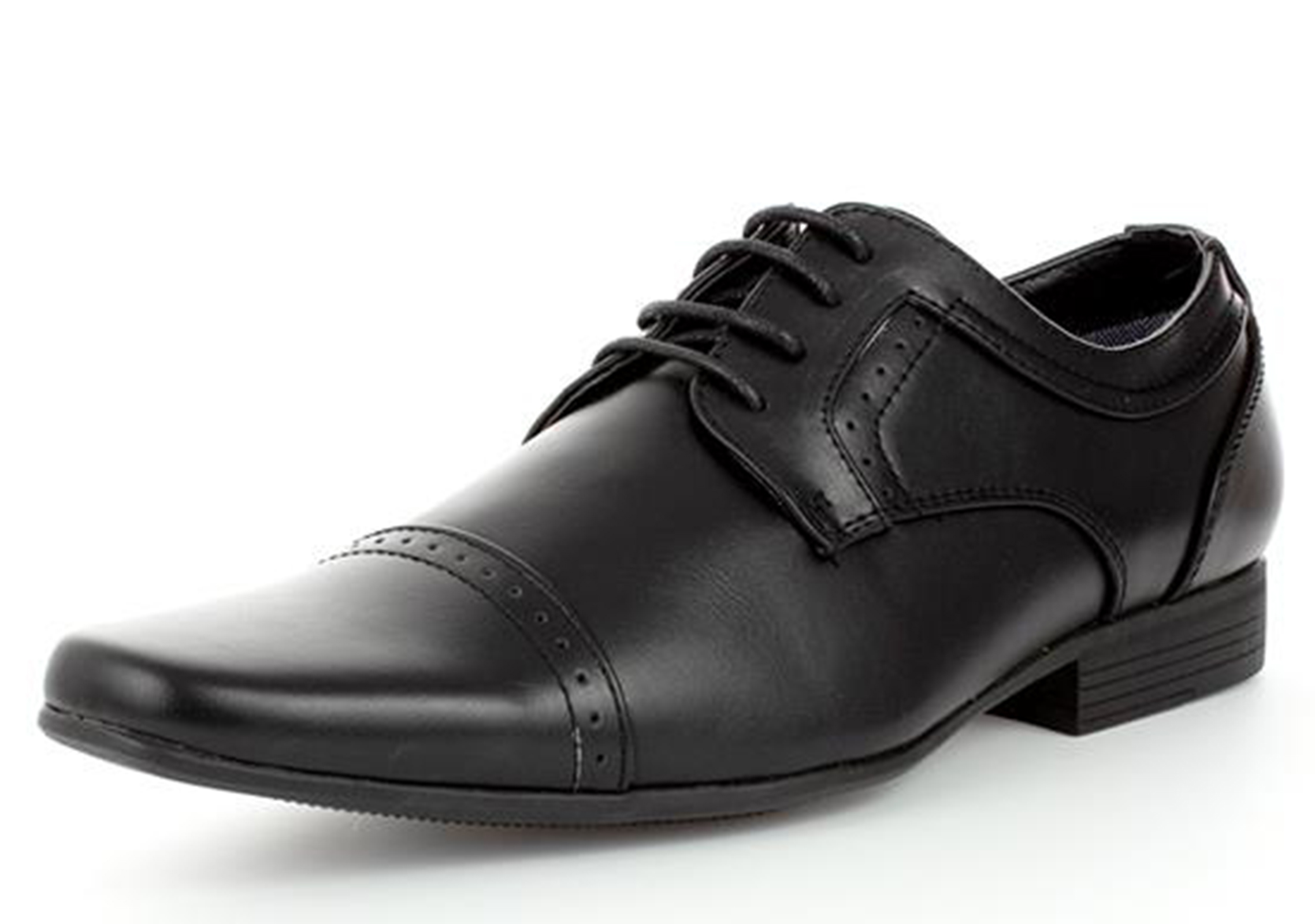 MENS SMART BLACK LACE-UP LOAFERS 