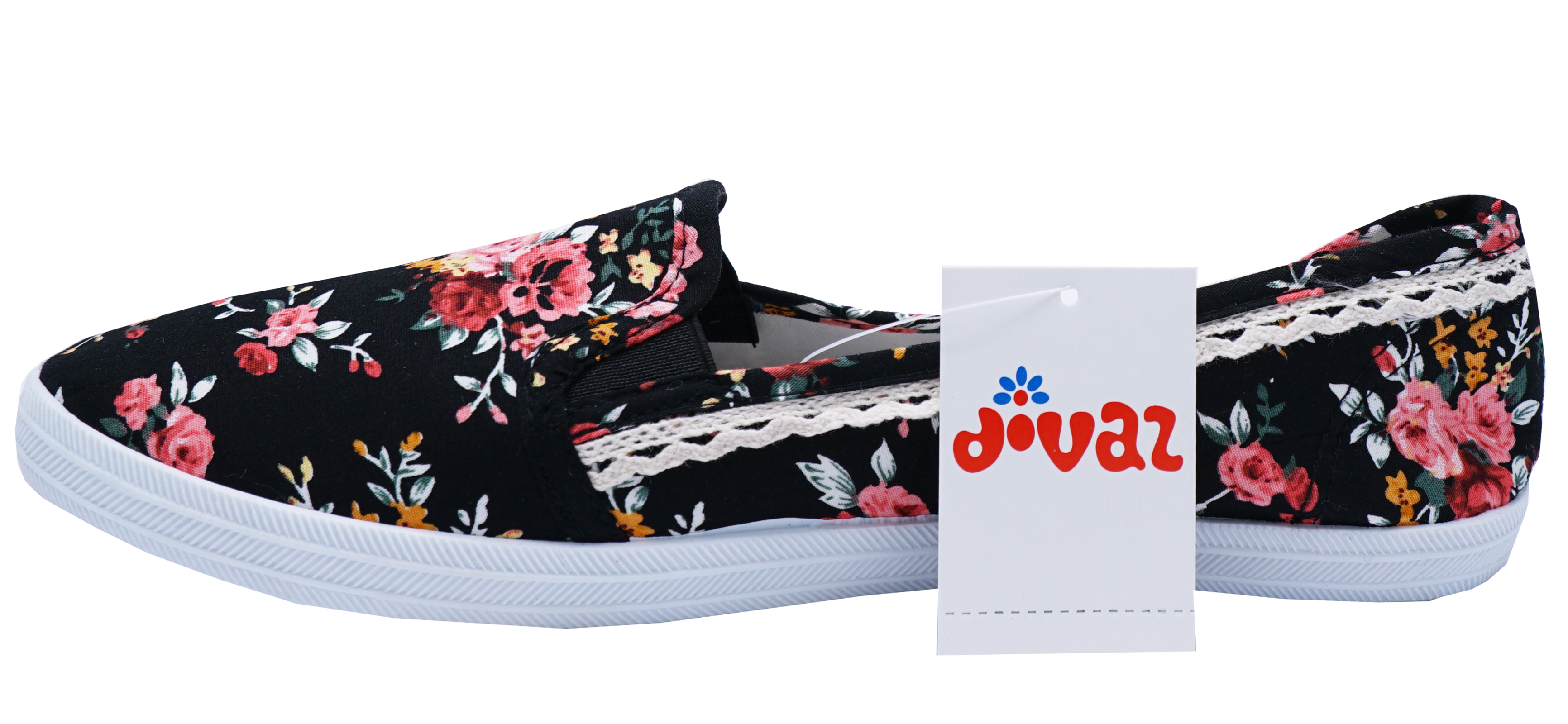 womens floral plimsolls