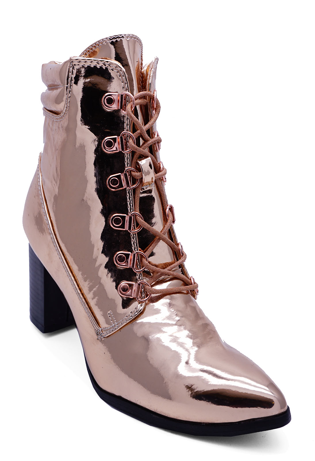 rose gold combat boots