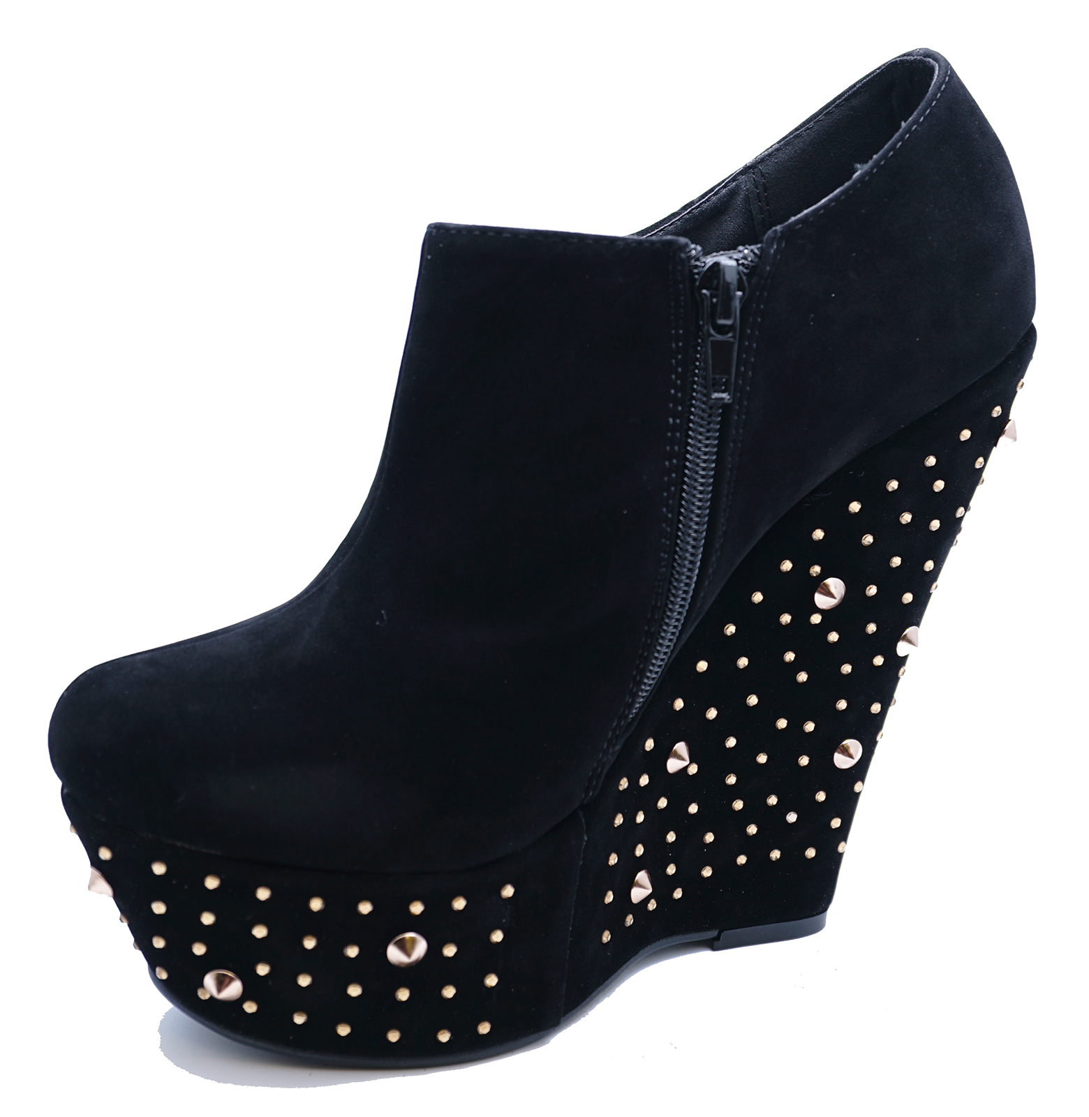 black wedge ankle boots uk