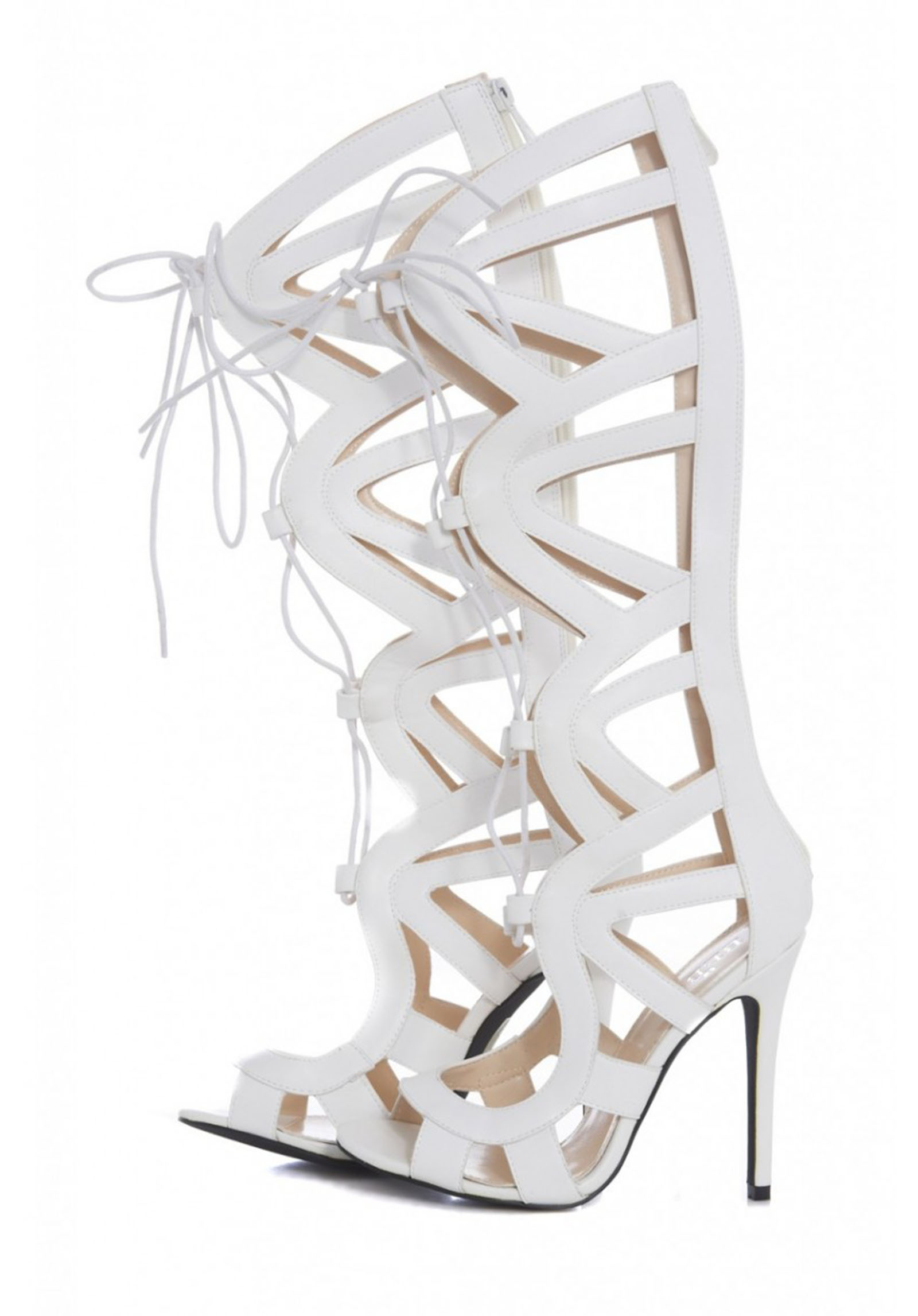 white gladiator boots