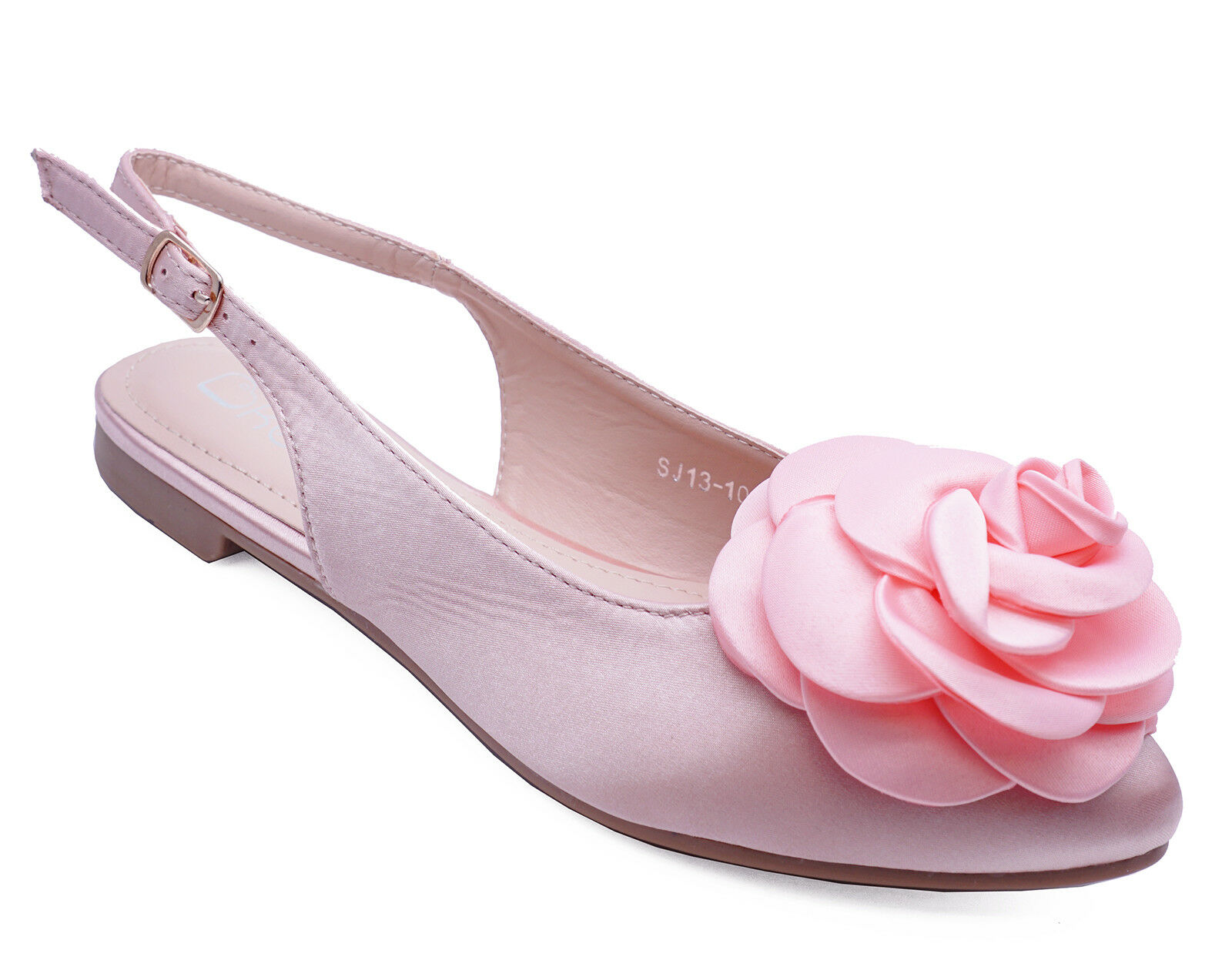 Flats LADIES FLAT PINK WEDDING BRIDAL BRIDESMAID BRIDE COMFY PRETTY SHOES SIZES 3-8 Clothing 