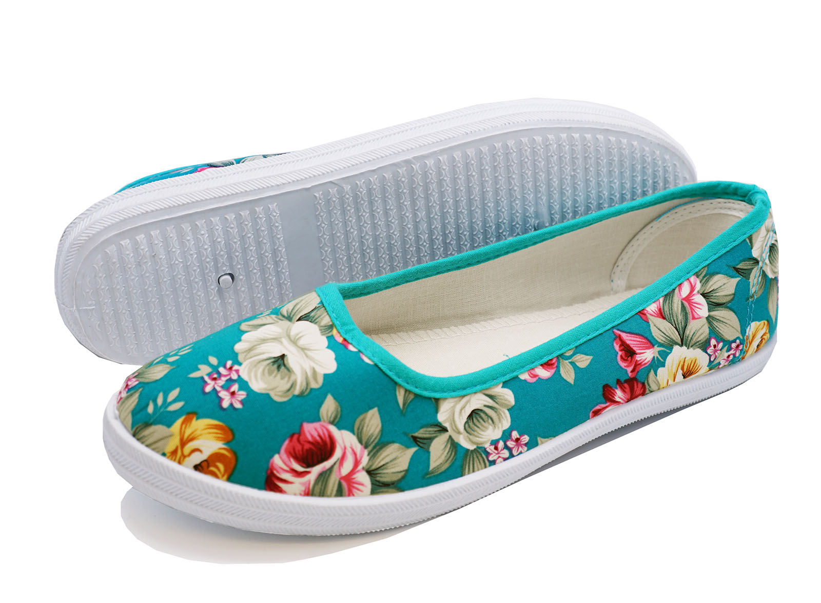LADIES FLORAL LACE-UP CANVAS FLAT TRAINER PLIMSOLL PUMPS CASUAL SHOES SIZES 3-9