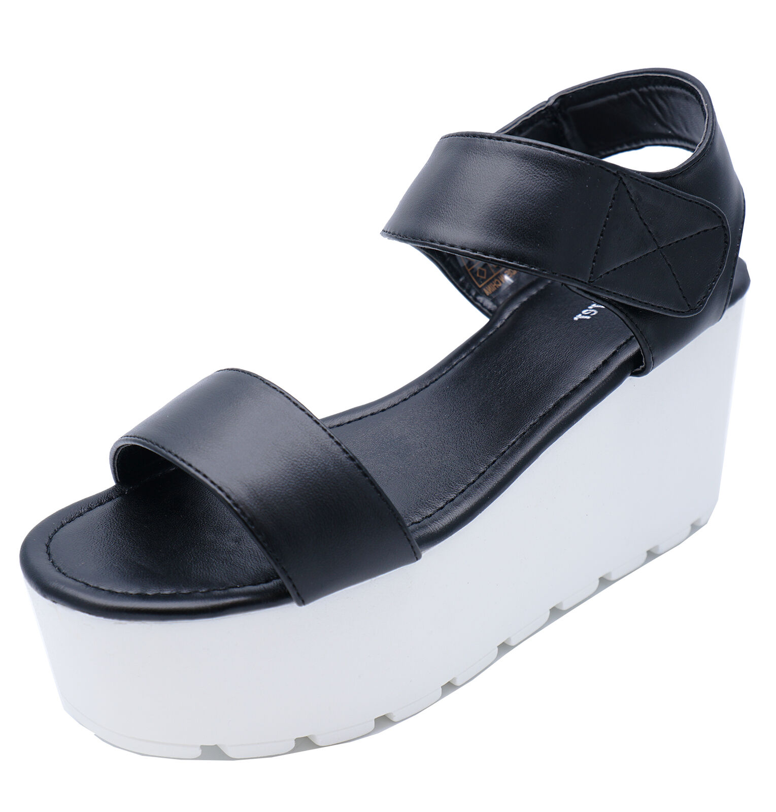 open toe black wedge sandals