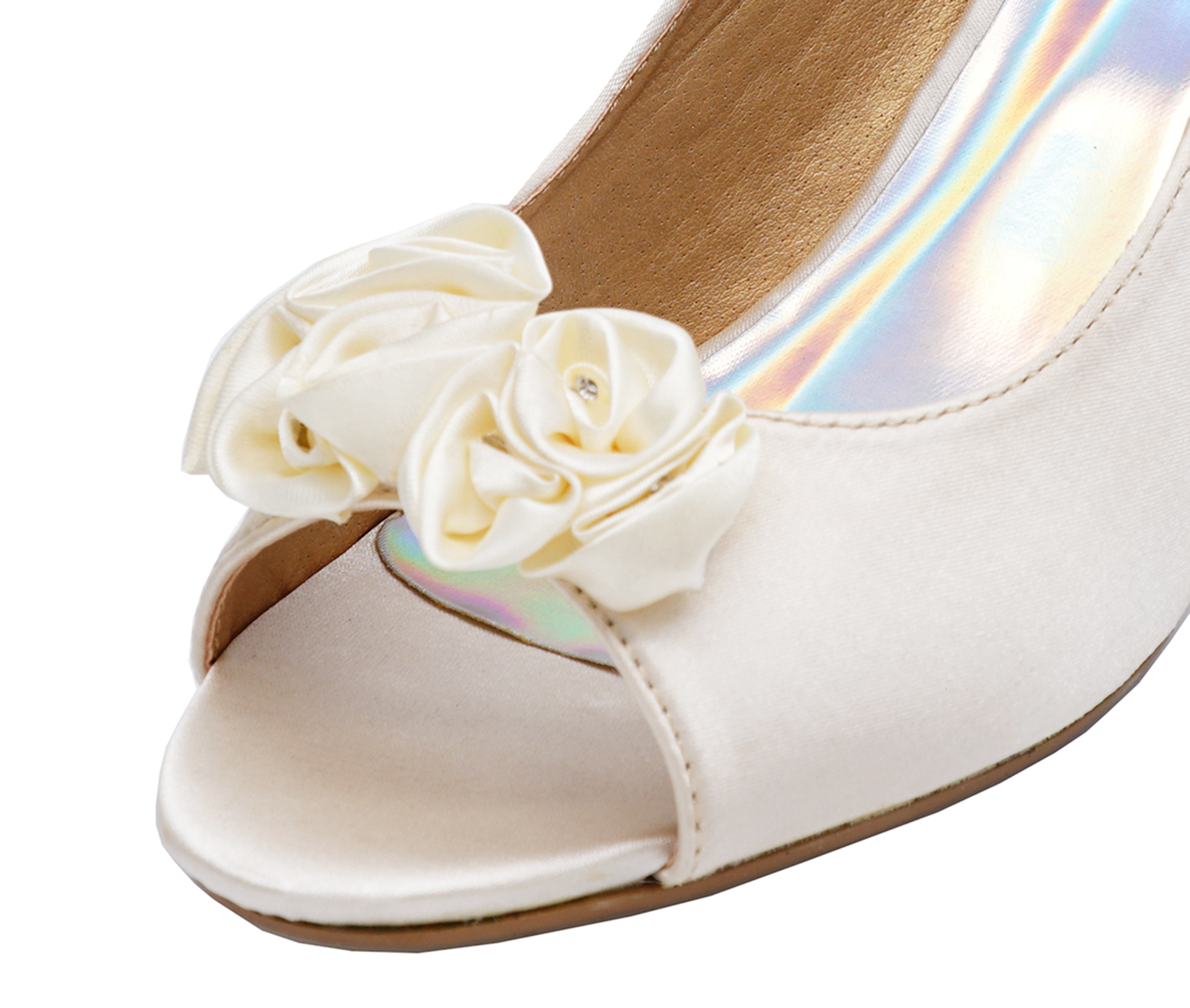 silver slingback peep toe heels