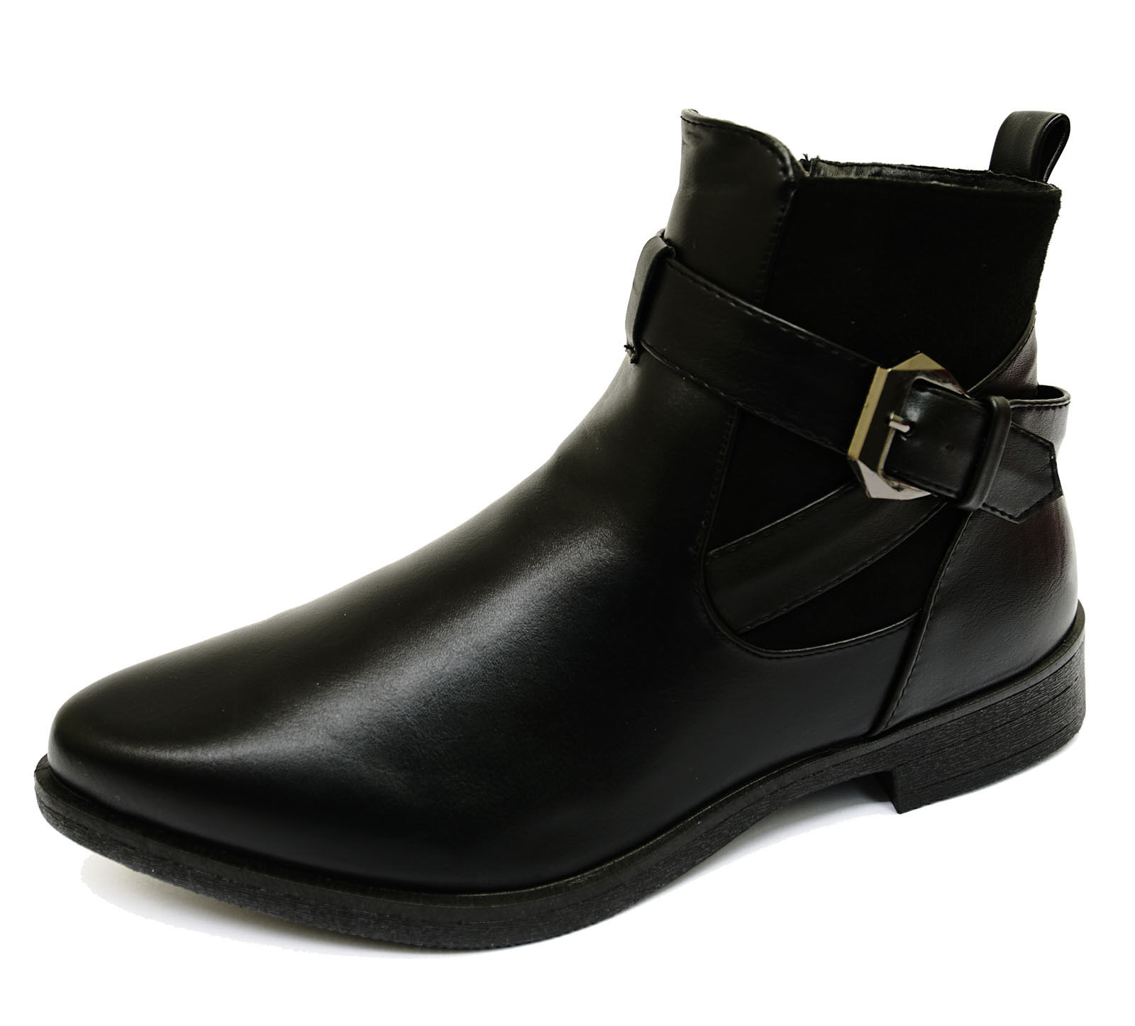 WOMENS BURGUNDY ZIP-UP ANKLE WORK CALF BIKER FASHION BOOTS SMART SHOES UK 3-8