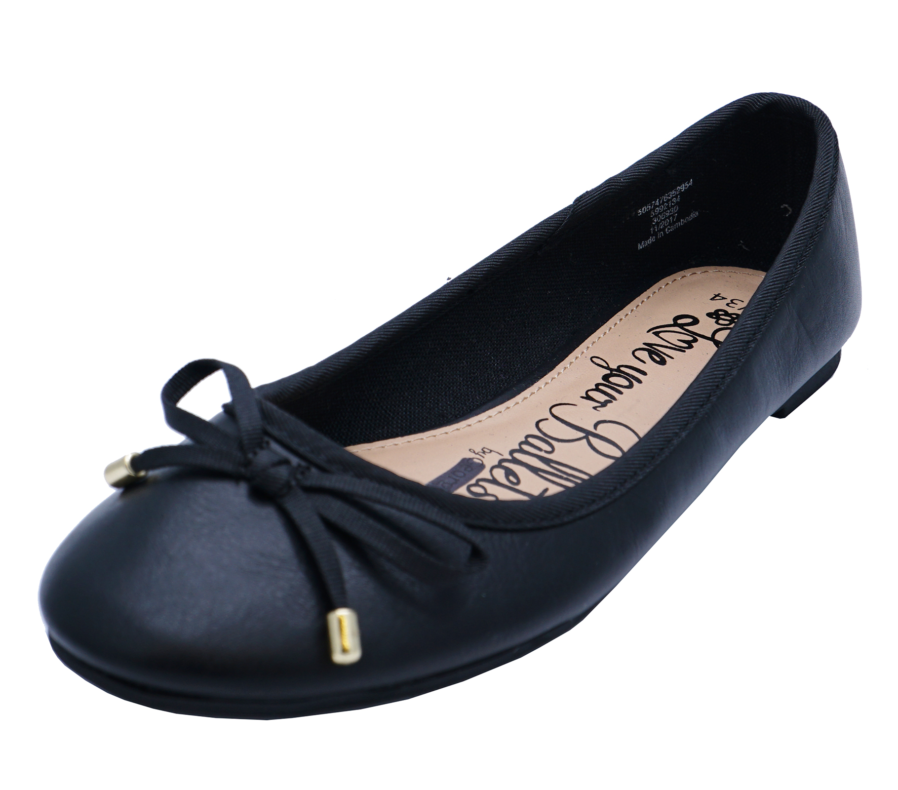 girls slip on shoes black