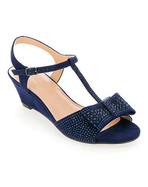 ladies wide fit navy shoes