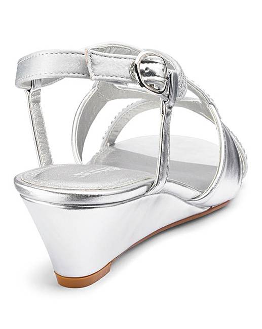 wide silver wedges