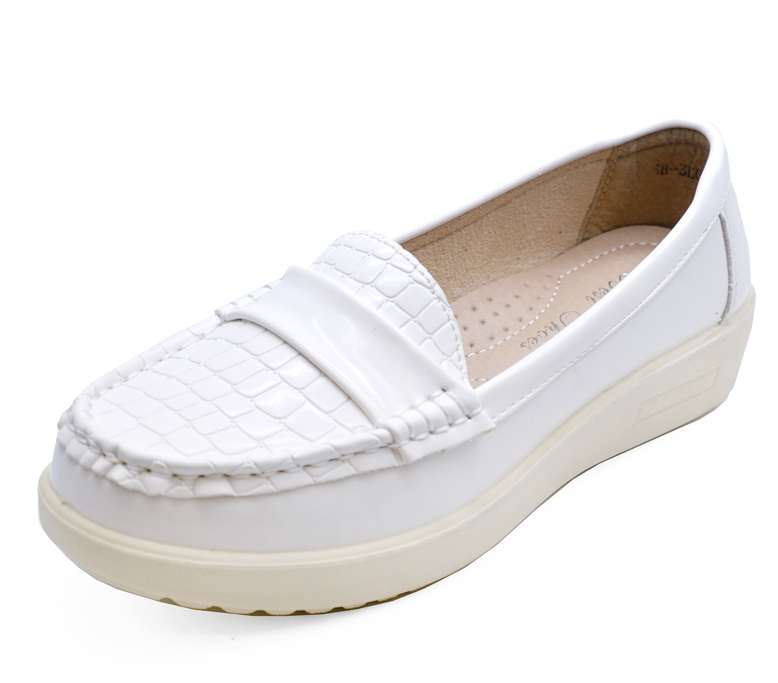 WOMENS WHITE NAUTICAL SLIP-ON LOAFERS MOCCASIN COMFY DECK DRIVING SHOES 2-8